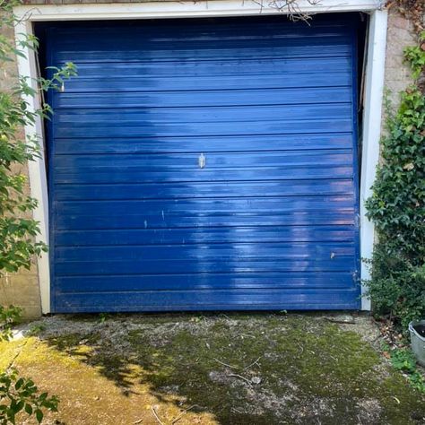 blue garage door